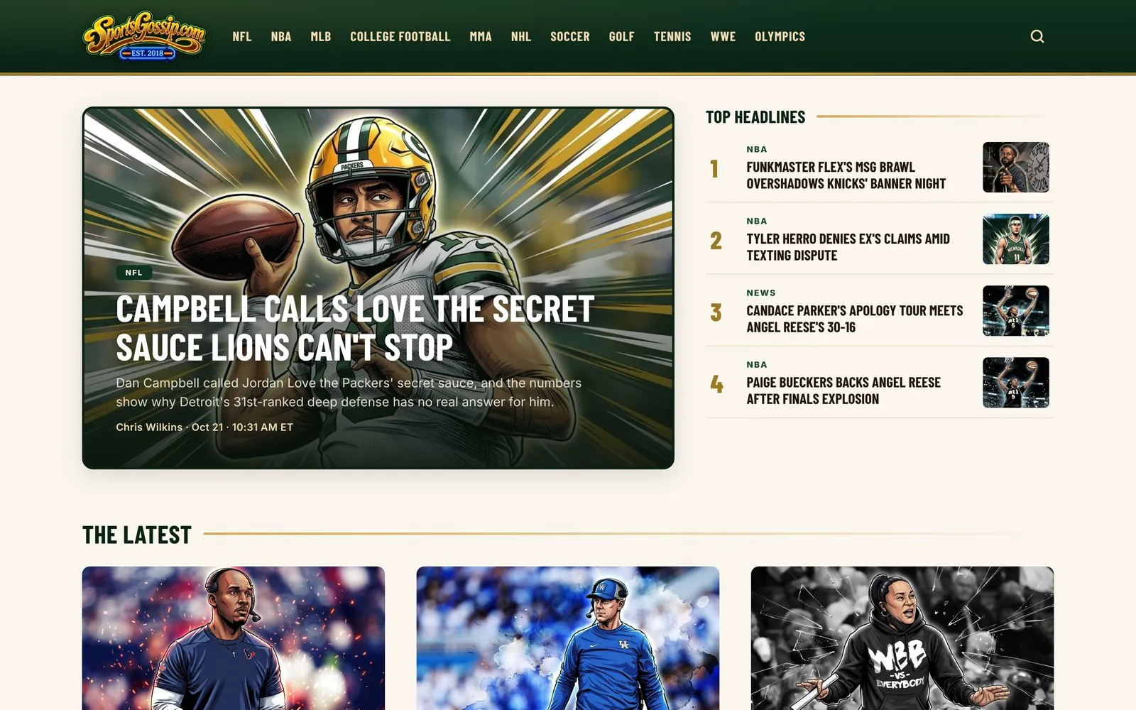 Sports Gossip homepage